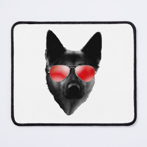 Item preview, Cool Black Dog Red Aviator Sunglasses Canine Lover designed and sold by marke770.