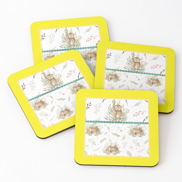 Item preview, Cute Little Deer Resting While the Wise Owl Keeps a Look Out designed and sold by DownloadArt.