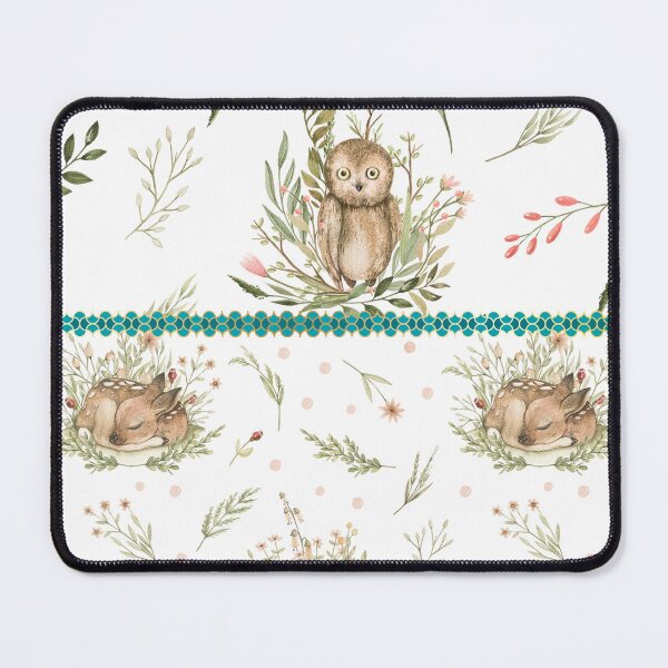 Item preview, Cute Little Deer Resting While the Wise Owl Keeps a Look Out designed and sold by DownloadArt.