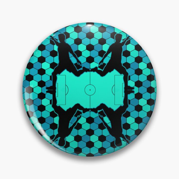 Item preview, Symmetrical Soccer Aqua Blue Men's Football Art  designed and sold by BlackthornDsign.