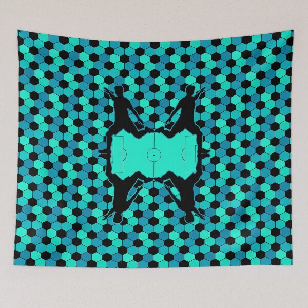 Item preview, Symmetrical Soccer Aqua Blue Men's Football Art  designed and sold by BlackthornDsign.