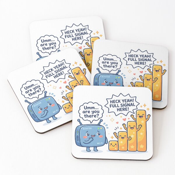 Item preview, Full Signal Here Funny WiFi Router Kawaii Tech Humor Cute Design designed and sold by CuteRage.