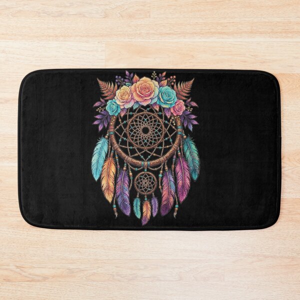 Item preview, Boho Floral Dreamcatcher Colorful Feathers Tattoo Style Art designed and sold by AdyKurniawan.