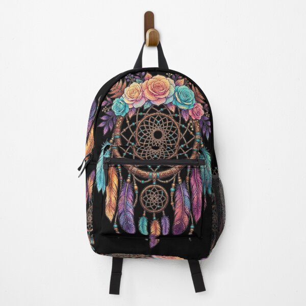Item preview, Boho Floral Dreamcatcher Colorful Feathers Tattoo Style Art designed and sold by AdyKurniawan.