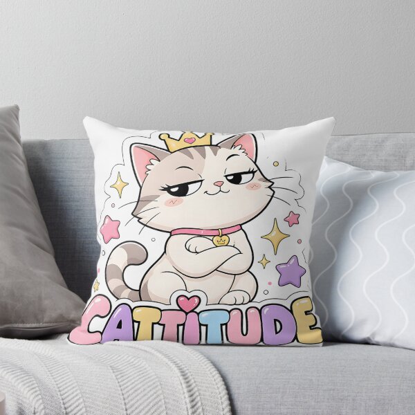Item preview, Cattitude Cheeky Kawaii Cat with Crown designed and sold by BoosterShop.