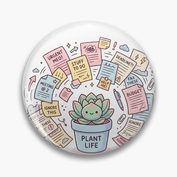 Item preview, Overwhelmed But Making It Work Cute Plant Life Office Chaos Humor designed and sold by CuteRage.
