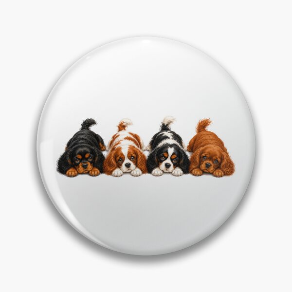 Item preview, Cute Cavalier King Charles Spaniel Lineup | Watercolor Dog Illustration designed and sold by SakuraWaStyle.