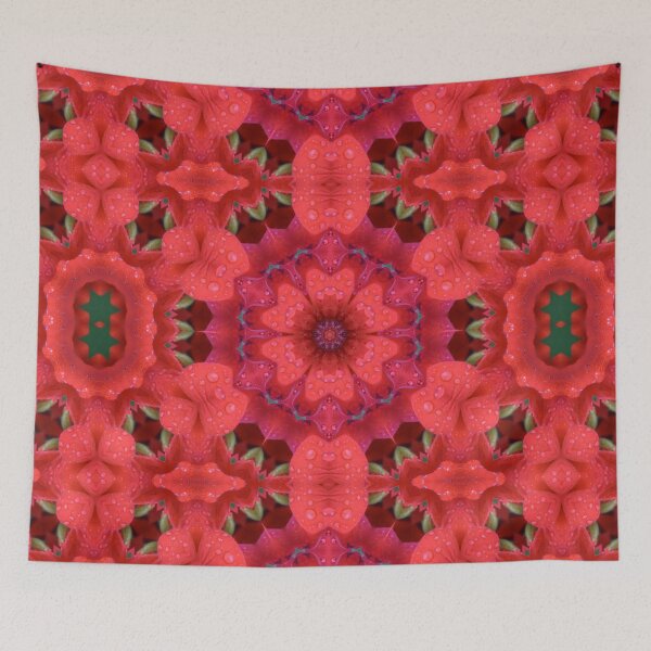 Item preview, Rain Kissed Scarlet Kaleidoscope designed and sold by Yolanda Caporn Art.