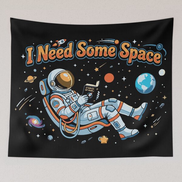 Item preview, I Need Some Space | Bookish Introvert Humor Astronaut designed and sold by ShirtRemarks.