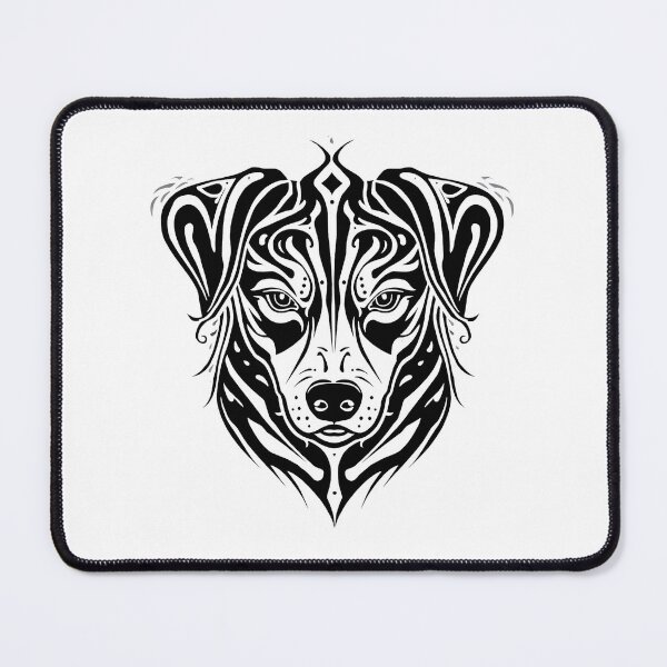 Item preview, Tribal Dog Portrait | Abstract Tattoo Style Animal Art designed and sold by Kavya Art.