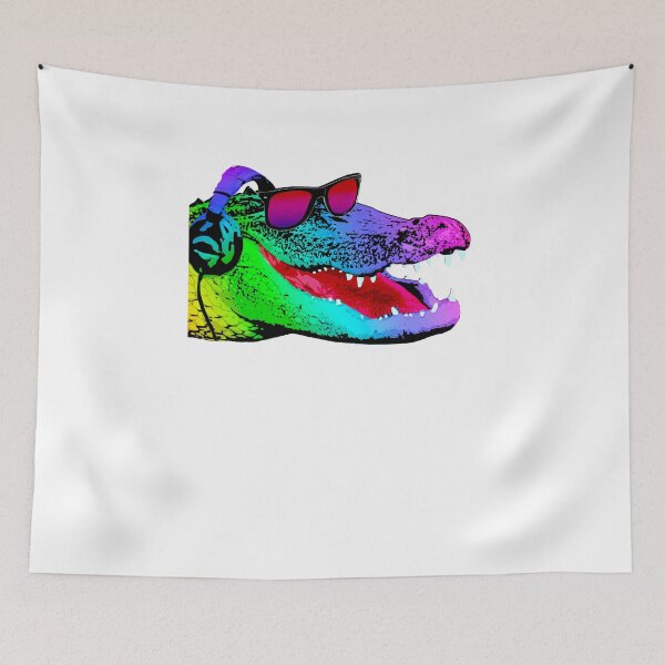 Item preview, Cool Rainbow Alligator DJ Sunglasses Music Lover designed and sold by marke770.