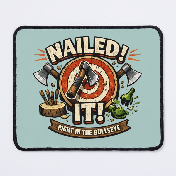 Item preview, Nailed It Right in the Bullseye - Axe Throwing Humor designed and sold by SidTastic .