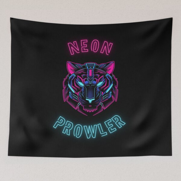 Item preview, Neon Prowler - Cyberpunk Futuristic Tiger designed and sold by VectorForge.