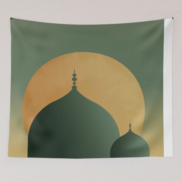 Item preview, Minimalist Al-Masjid an-Nabawi Wall Art | Madinah Mosque Sunset Poster designed and sold by UI Expert.