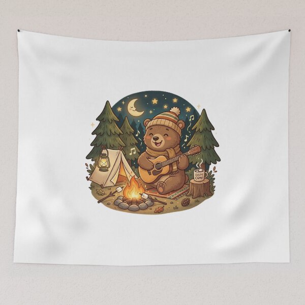 Item preview, Camping Bear Cartoon designed and sold by MzulhilmiZam.
