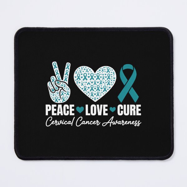 Item preview, Peace Love Cure Cervical Cancer Awareness Teal Ribbon designed and sold by sailorjessiArt.