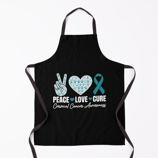 Item preview, Peace Love Cure Cervical Cancer Awareness Teal Ribbon designed and sold by sailorjessiArt.