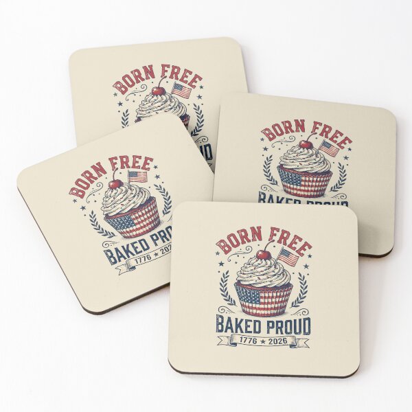 Item preview, Born Free Baked Proud - Patriotic Cupcake  America 1776 designed and sold by dudelinart.