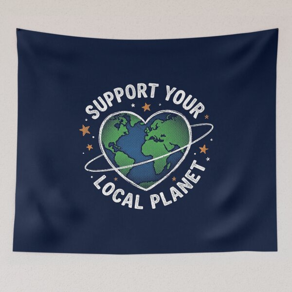 Item preview, Support Your Local Planet Retro Earth Day Climate Change designed and sold by AdyKurniawan.