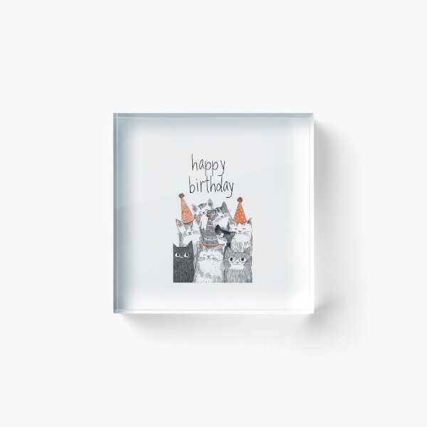 Item preview, Happy Birthday Cute Party Cats Illustration designed and sold by Macias123.