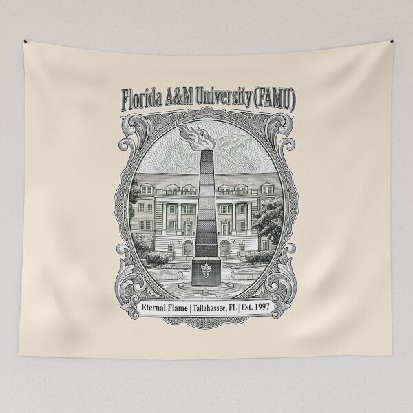 Item preview, FAMU Eternal Flame Banknote Engraving Style Art designed and sold by EvergreenPark - Tee Studio.
