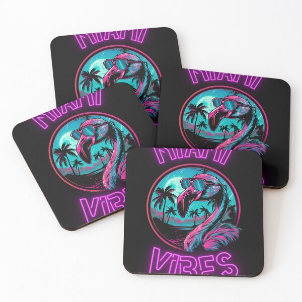 Item preview, Miami Vibes - Retro 80s Synthwave Flamingo designed and sold by VectorForge.