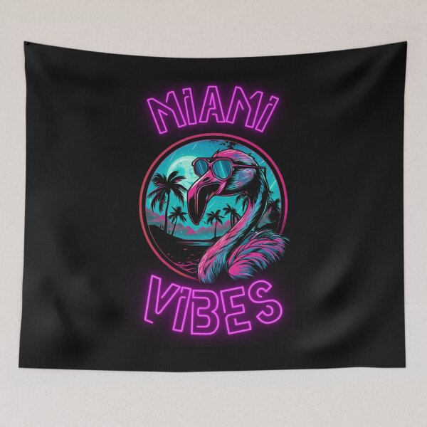 Item preview, Miami Vibes - Retro 80s Synthwave Flamingo designed and sold by VectorForge.