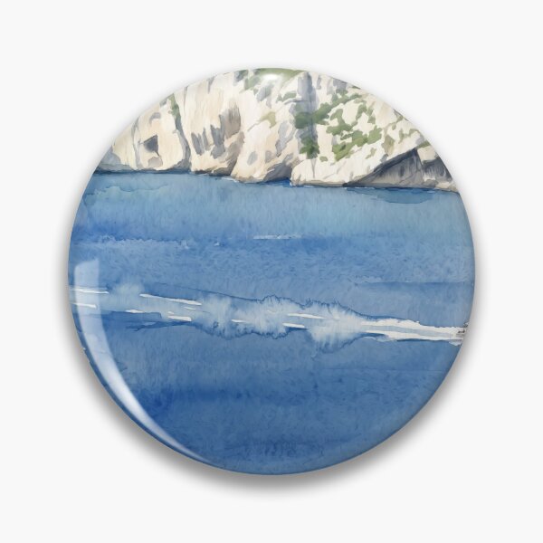 Item preview, Calanques de Marseille in Watercolor Style —  Art from Real Photography designed and sold by M.ALK.Watercolor.