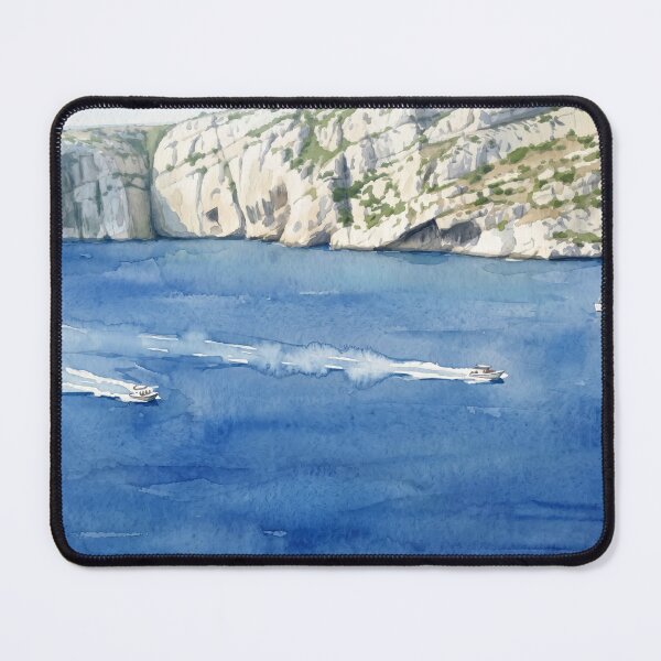Item preview, Calanques de Marseille in Watercolor Style — Art from Real Photography designed and sold by M.ALK.Watercolor.