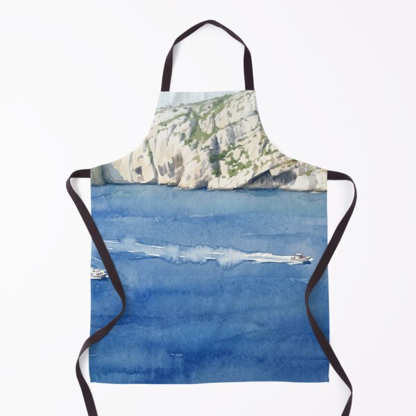 Item preview, Calanques de Marseille in Watercolor Style — Art from Real Photography designed and sold by M.ALK.Watercolor.