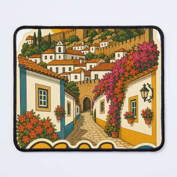 Item preview, Obidos Portugal Travel Souvenir - Retro Illustration designed and sold by VisualArtsOasis.