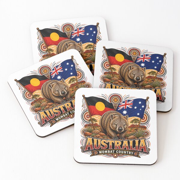 Item preview, Australia Dreamtime Colours – Aboriginal-Inspired Map and Flags designed and sold by Holiday-Hunter.