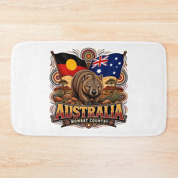 Item preview, Australia Dreamtime Colours – Aboriginal-Inspired Map and Flags designed and sold by Holiday-Hunter.