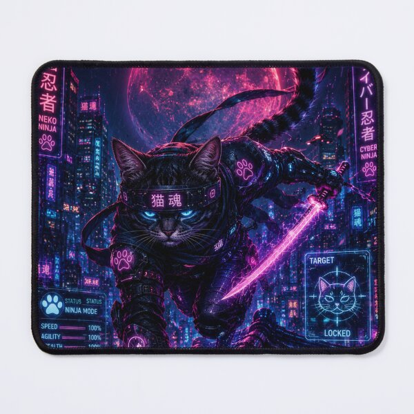 Item preview, Neon Phantom Neko Ninja designed and sold by Neon Riot Studio.