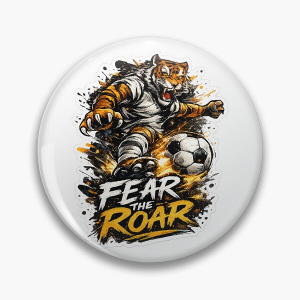 Item preview, Tiger Football Player Sticker | Fierce Soccer Mascot Art designed and sold by DoneAndDusted.
