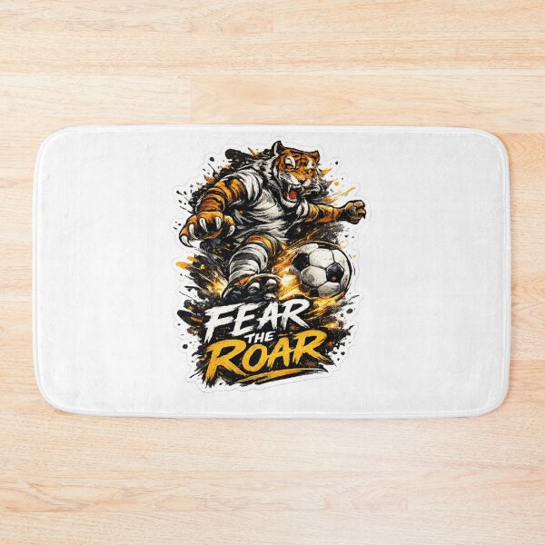 Item preview, Tiger Football Player Sticker | Fierce Soccer Mascot Art designed and sold by DoneAndDusted.