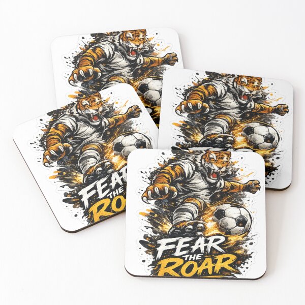 Item preview, Tiger Football Player Sticker | Fierce Soccer Mascot Art designed and sold by DoneAndDusted.