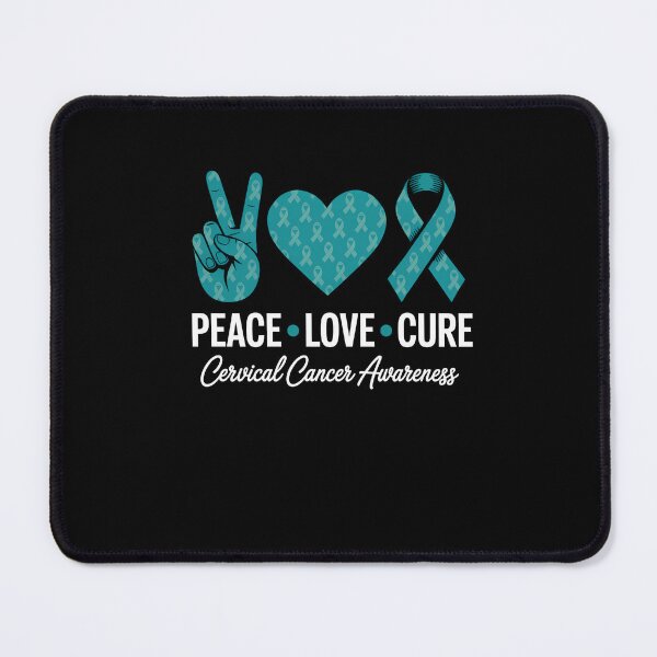 Item preview, Peace Love Cure Cervical Cancer Awareness Ribbon Teal designed and sold by sailorjessiArt.