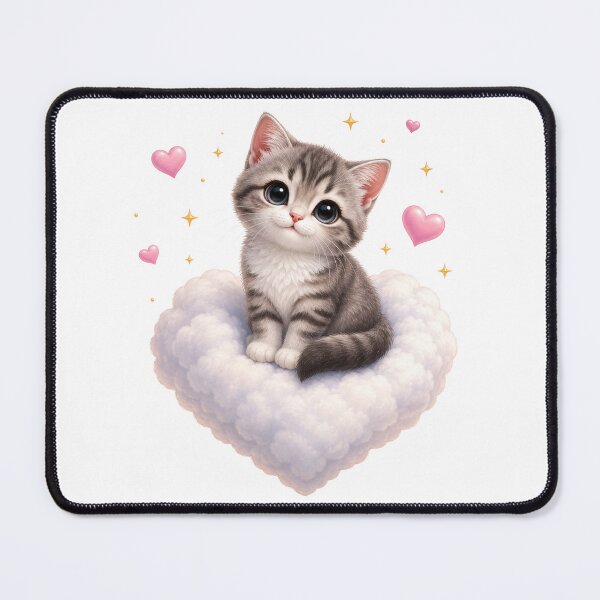 Item preview, Cute Kawaii Tabby Kitten on Heart Cloud designed and sold by Seculinator.