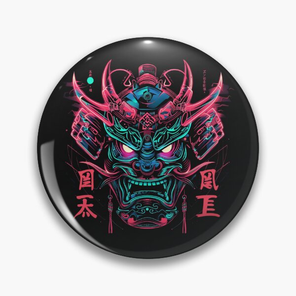 Item preview, Cyberpunk Samurai T-Shirt | Neon Oni Demon Mask Japanese Techwear designed and sold by VectorForge.
