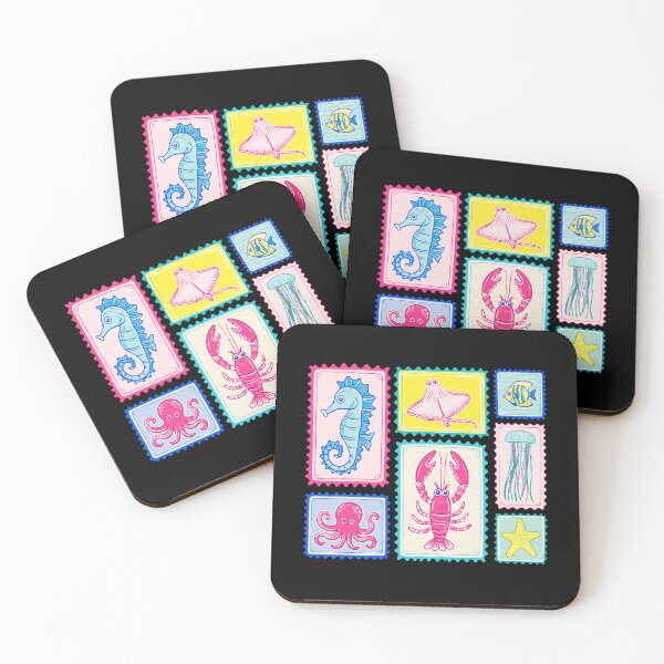 Item preview, Sea Creatures Stamp Aesthetic Ocean Animals Beach designed and sold by Randomera.