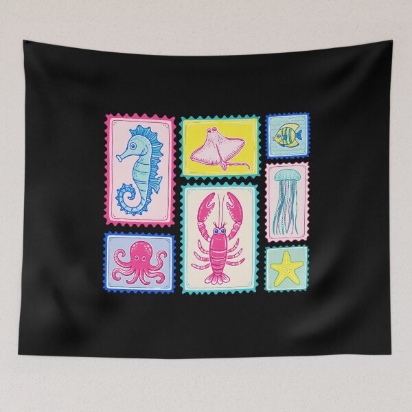 Item preview, Sea Creatures Stamp Aesthetic Ocean Animals Beach designed and sold by Randomera.