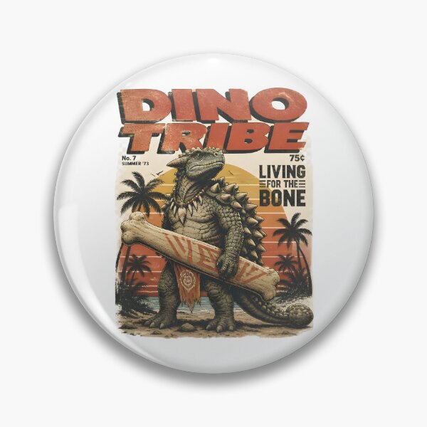 Item preview, Dino Tribe Surfing Warrior Vintage Poster designed and sold by PreeCha Art & Co..