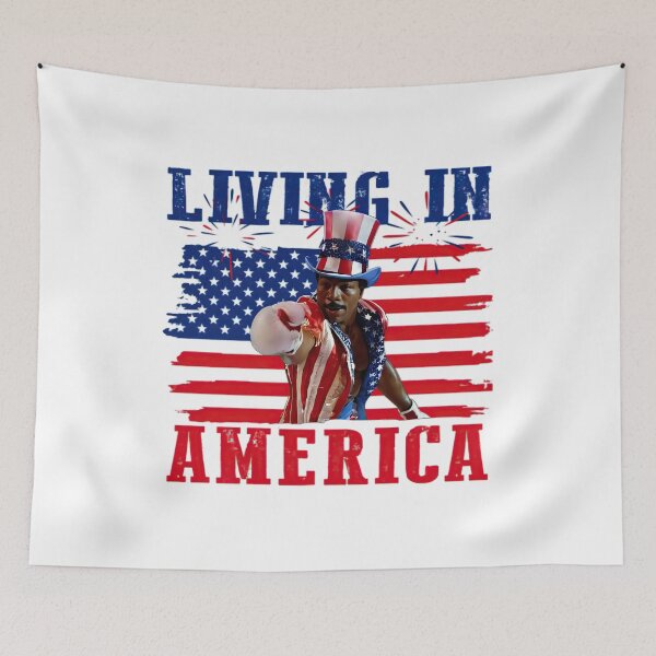 Item preview, Rocky Apollo Creed Living In America 4th Of July Retro Movies Poster designed and sold by CoreyBurch.