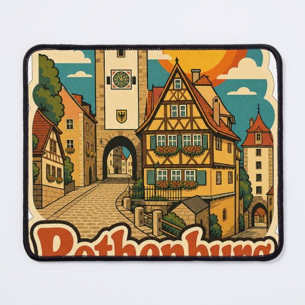 Item preview, Rothenburg Germany Travel Souvenir - Retro Illustration designed and sold by VisualArtsOasis.