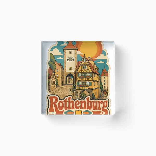 Item preview, Rothenburg Germany Travel Souvenir - Retro Illustration designed and sold by VisualArtsOasis.