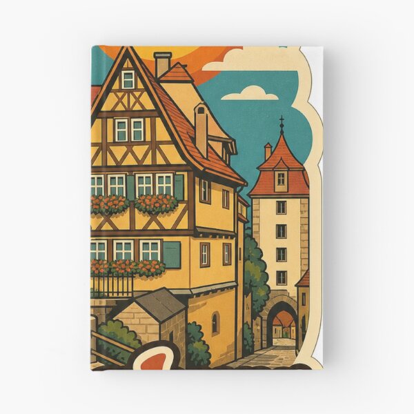 Item preview, Rothenburg Germany Travel Souvenir - Retro Illustration designed and sold by VisualArtsOasis.