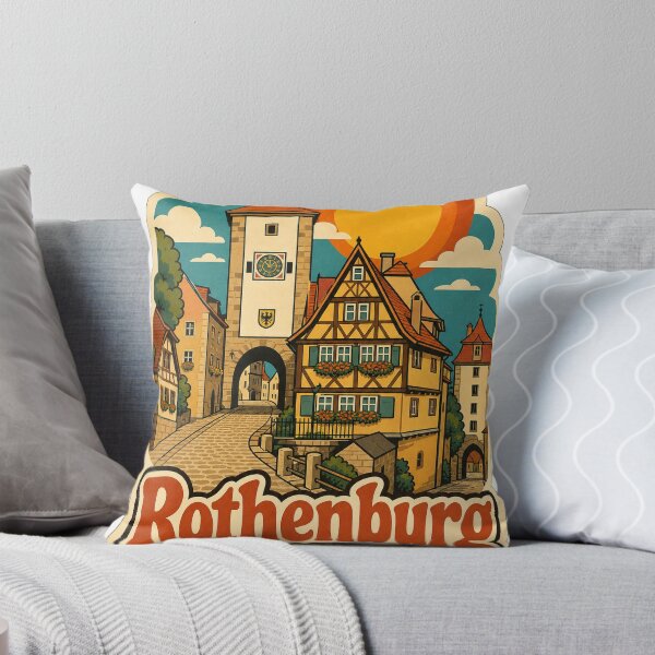 Item preview, Rothenburg Germany Travel Souvenir - Retro Illustration designed and sold by VisualArtsOasis.