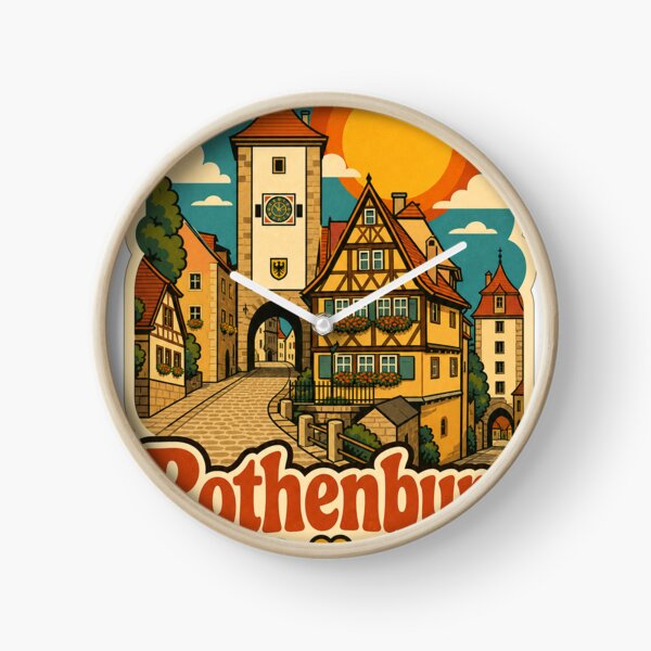 Item preview, Rothenburg Germany Travel Souvenir - Retro Illustration designed and sold by VisualArtsOasis.