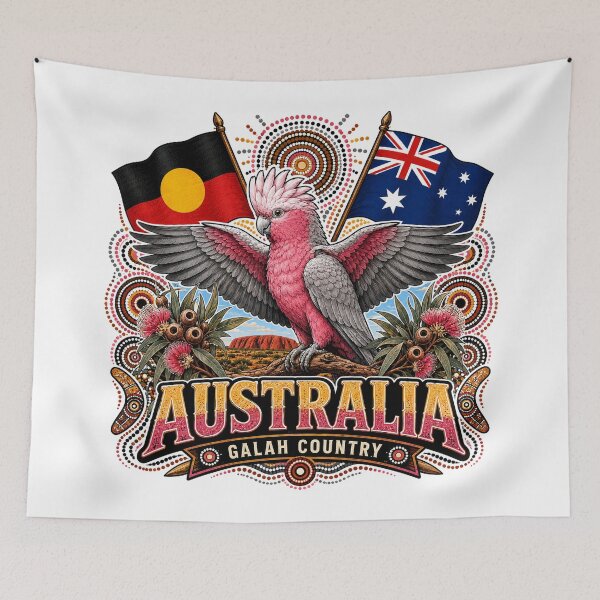 Item preview, United Australia Colours – Aboriginal-Inspired Map Design designed and sold by Holiday-Hunter.